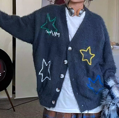 STAR EMBROIDERED CARDIGAN  