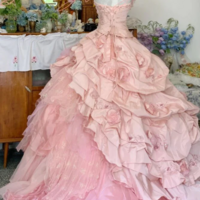 Princess Ball Gown Pink Quinceanera Dress Sweet 16 Dresses - Thumbnail 1