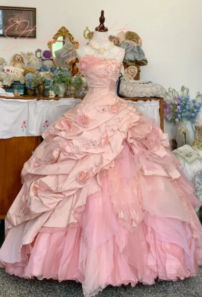 Princess Ball Gown Pink Quinceanera Dress Sweet 16 Dresses