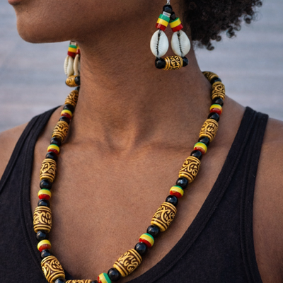 Cultural vibes necklace & earrings set - Thumbnail 4