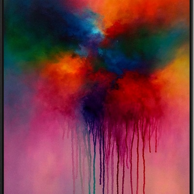Chromatic cascade - abstract drip painting