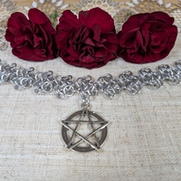 chainmail pentacle choker - Thumbnail 2