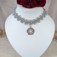 chainmail pentacle choker - Thumbnail 3