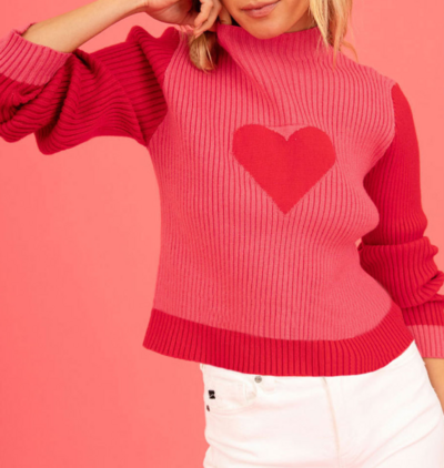 Love Heart Patchwork Pullover Knit Sweater