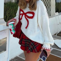 Bowknot Pullover Knit Sweater - Thumbnail 2