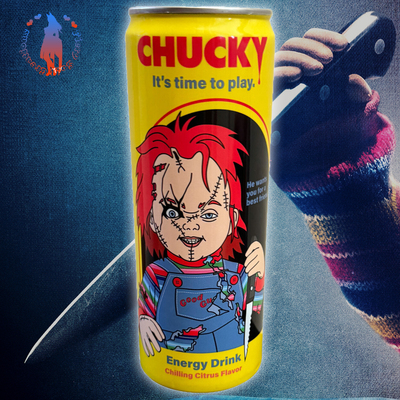 Child's play chucky it's time to play energy drink