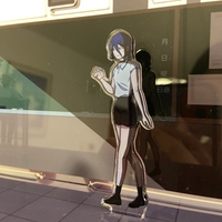 Reze & Denji in the classroom (Day/Night) white board acrylic stand  - Thumbnail 3