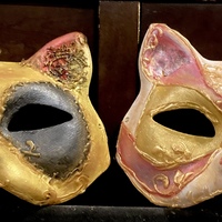 Venetian Cat Mask Gatta Gatto Carnivale - Thumbnail 2