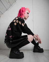 HIVE MIND Laser Cut Sweatshirt - Black - Thumbnail 8