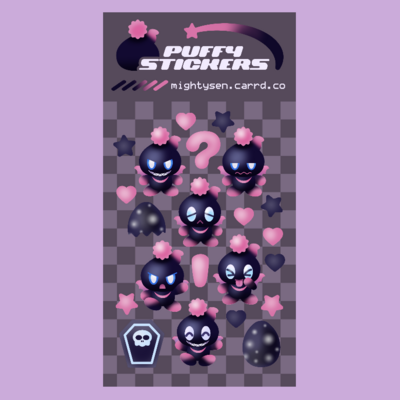 Puffy Dark Chao Sticker Sheet