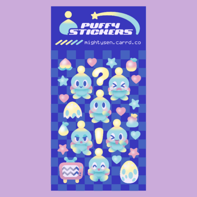 Puffy Neutral Chao Sticker Sheet