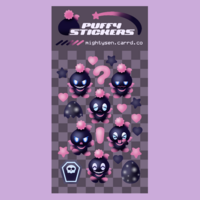 Puffy Dark Chao Sticker Sheet - Thumbnail 2
