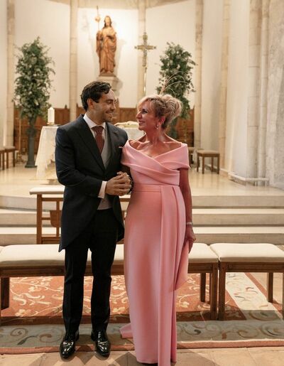 Elegant Sheath Pink Satin Mother of Bride/Groom Dress Evening Formal Gowns 