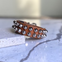 2-row Bullet Stud Wristband (tan or black options) - Thumbnail 2