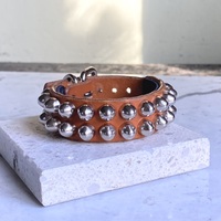 2-row Bullet Stud Wristband (tan or black options) - Thumbnail 4