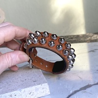2-row Bullet Stud Wristband (tan or black options) - Thumbnail 5