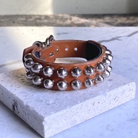 2-row Bullet Stud Wristband (tan or black options) - Thumbnail 6