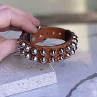2-row Bullet Stud Wristband (tan or black options) - Thumbnail 9