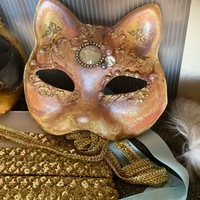 Venetian Cat Mask-Masquerade- Carnival-Gatto-Gatta - Thumbnail 1