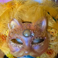 Venetian Cat Mask-Masquerade- Carnival-Gatto-Gatta - Thumbnail 3