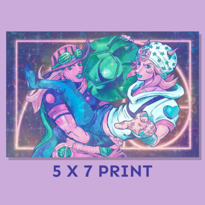 [jjba] johnny and gyro mini print (5 x 7 in) 