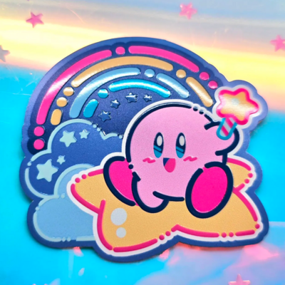 Poyo rainbow embossed sticker