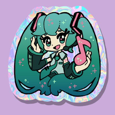 Miku glitter sticker