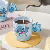 Cute Blue Cartoon Print Coffee Mug - Thumbnail 2