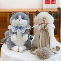 Realistic talking plush cat backpack - Thumbnail 4
