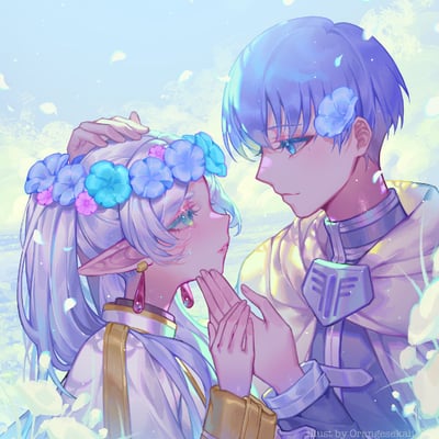 Frieren forget me not keychain