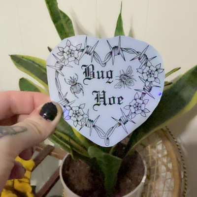 Bug hoe barbed wire sticker 