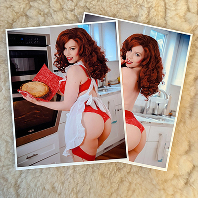 Last remaining "cherry pie pinup" signed & kissed past swak tier double 8x10" bundle