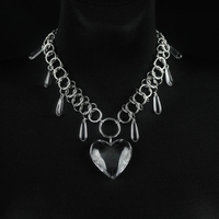 Clear Heart Boss Chainmaille Necklace - Thumbnail 1