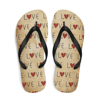 Be mine frabic flip-flops