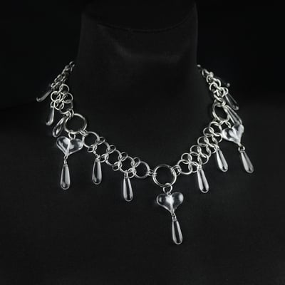 Heartdrop chainmaille necklace