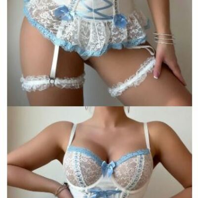 Stocking anarchy inspired lingerie bodice set