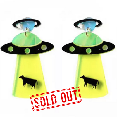 Abducted cow earrings