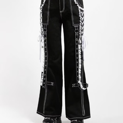 Tripp nyc bondage pants lace trim chains