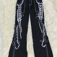 Tripp NYC Bondage Pants Lace Trim Chains - Thumbnail 3