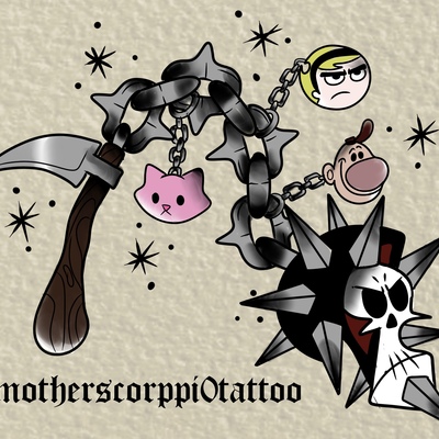 Grim adventures of billy and mandy flail print