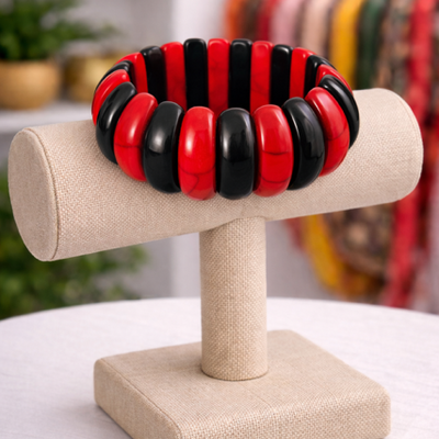 Red & black stretch bracelet - Thumbnail 4