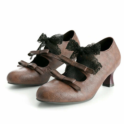 Vintage Bow Lace Front Brogue Shoes