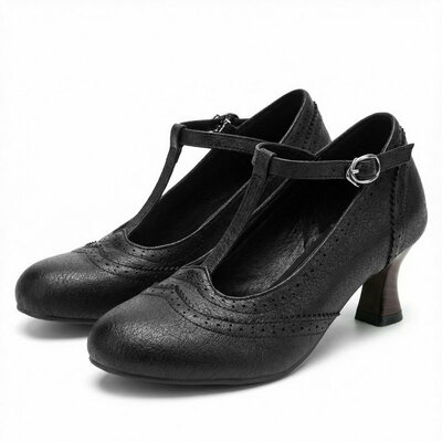 Vintage t-strap brogue shoes 