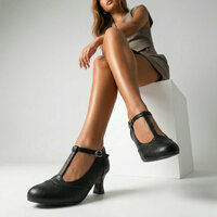 Vintage T-strap Brogue Shoes  - Thumbnail 3
