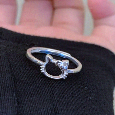 Kitty silver ring