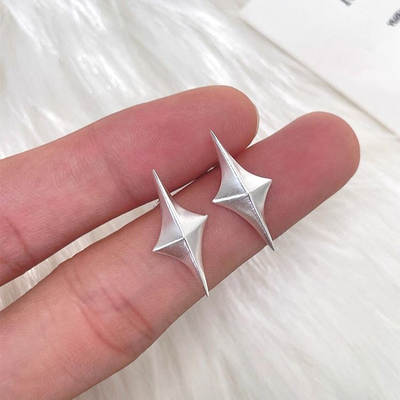 Silver star earrings