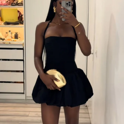 Cute black mini homecoming dress short prom dress - Thumbnail 1
