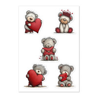 Whimsical Valentine Bear sticker sheet - Thumbnail 1