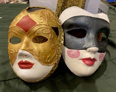 Venetian Mask-Carnival-Masquerade- Handmade Volto Mask