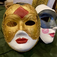 Venetian Mask-Carnival-Masquerade- Handmade Volto Mask - Thumbnail 1